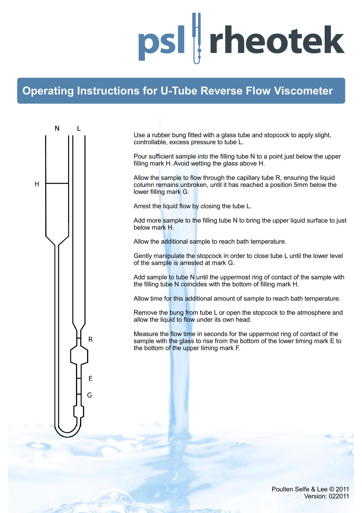 Operating Instructions for U-Tube RF Viscometers